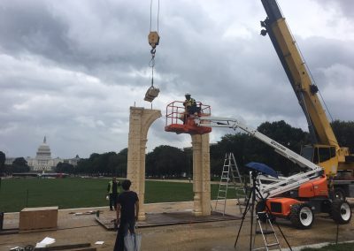 Erecting marble arch structure